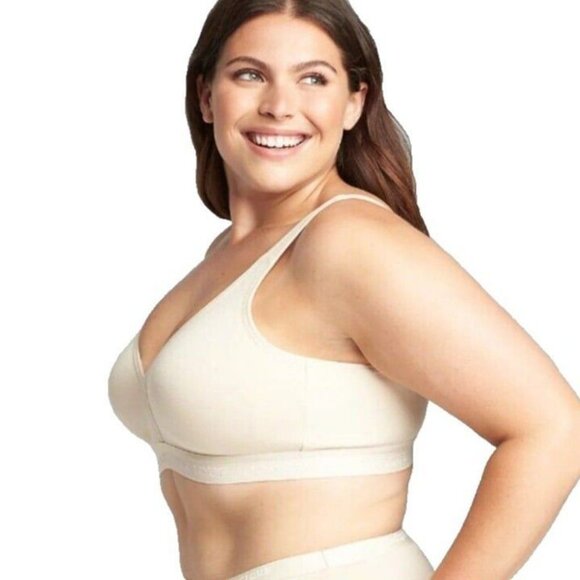 Cacique Lane Bryant Womens Bra Cotton Lightly Lined No Wire Size 52C Beige - Picture 5 of 9